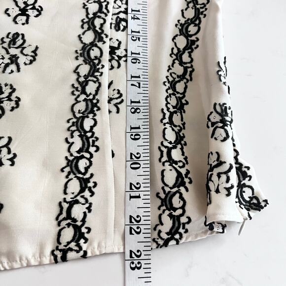 Ulla Johnson Layla Silk Floral Embroidered Puff Sleeve Ivory Blouse Size 8 - Picture 8 of 8